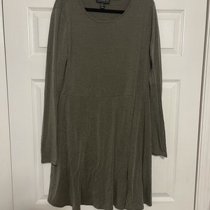 Green Sweater Swing Plus Dress